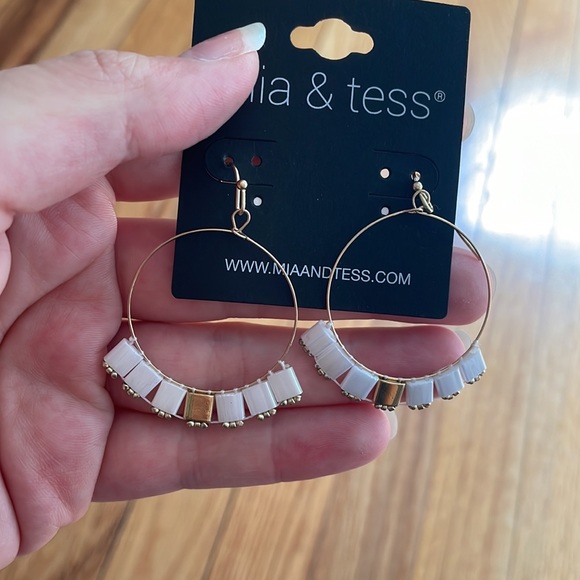 Mia & Tess Gold Hoop Earrings - Picture 3 of 3